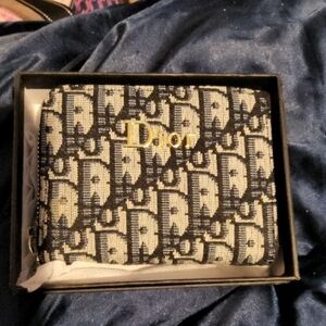 Dior Black and Cream Monogram Wallet